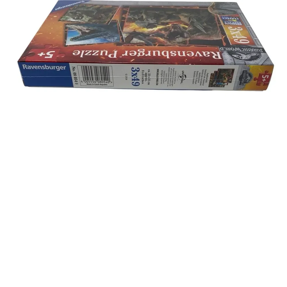 Jurassic World Puzzle Set 3x49 Piece Dinosaurs T-Rex Kids Age 5+ Ravensburger